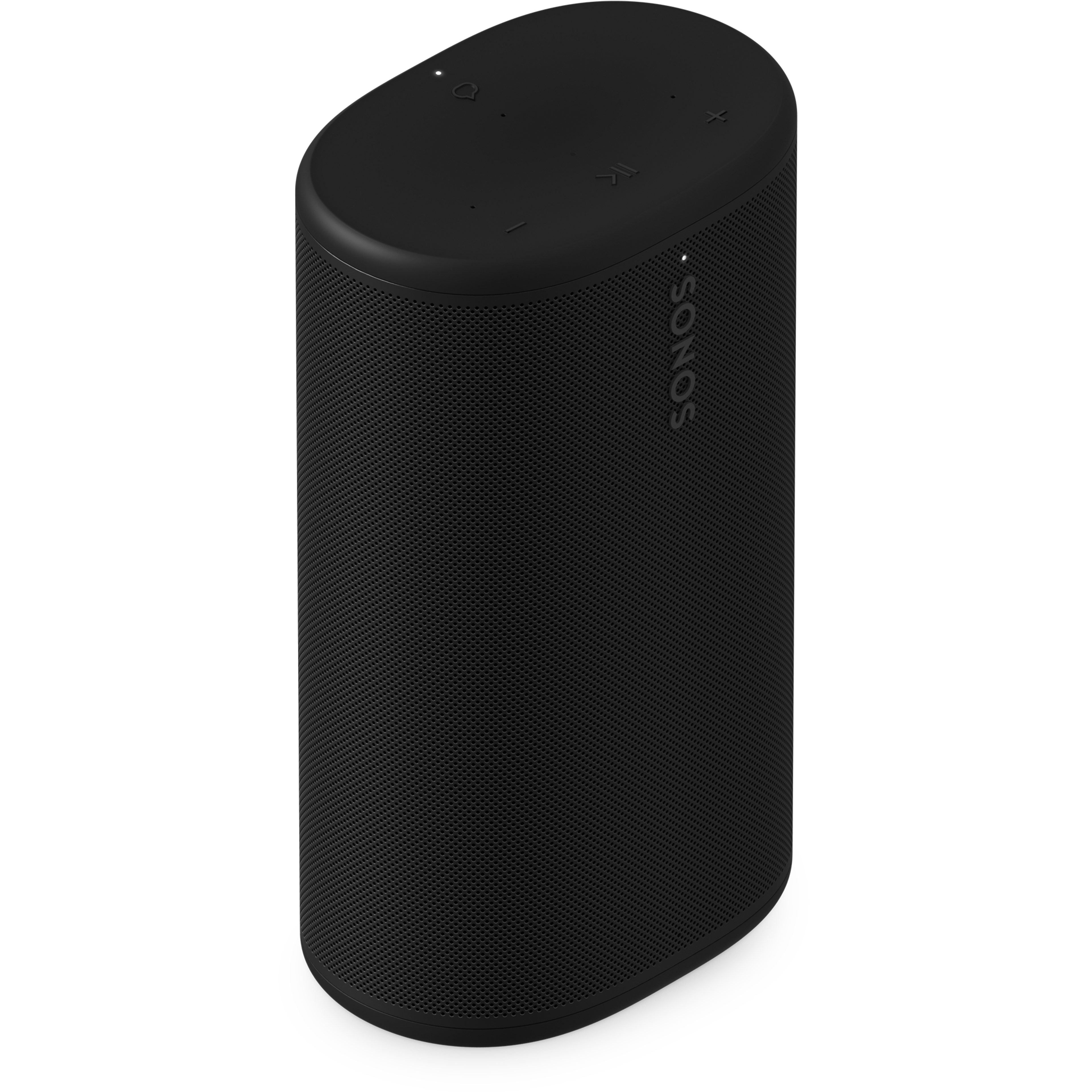 Leicht schräge Draufsicht auf einen Sonos Play in Schwarz