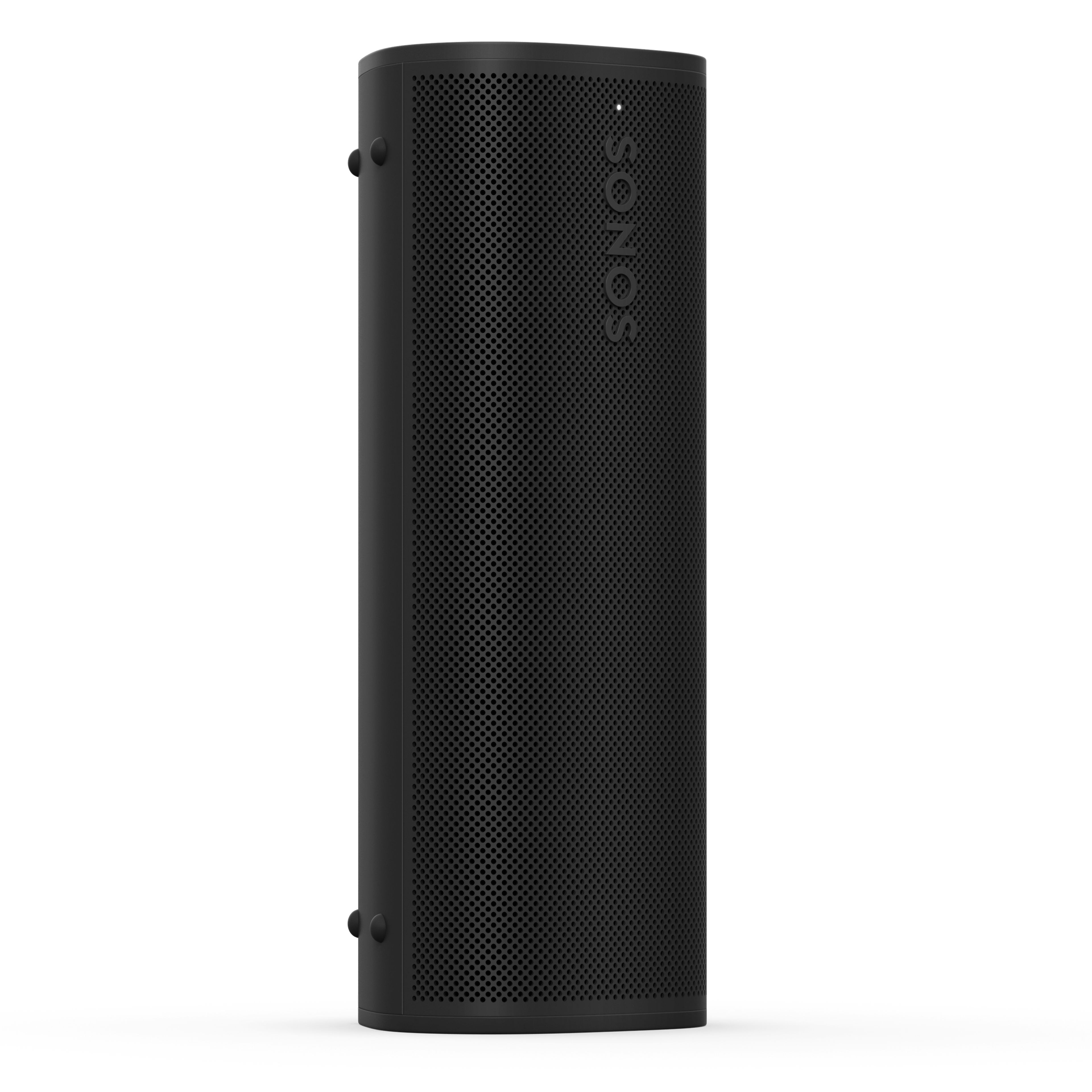 Vordere Schrägansicht des Sonos Roam 2 in Schwarz