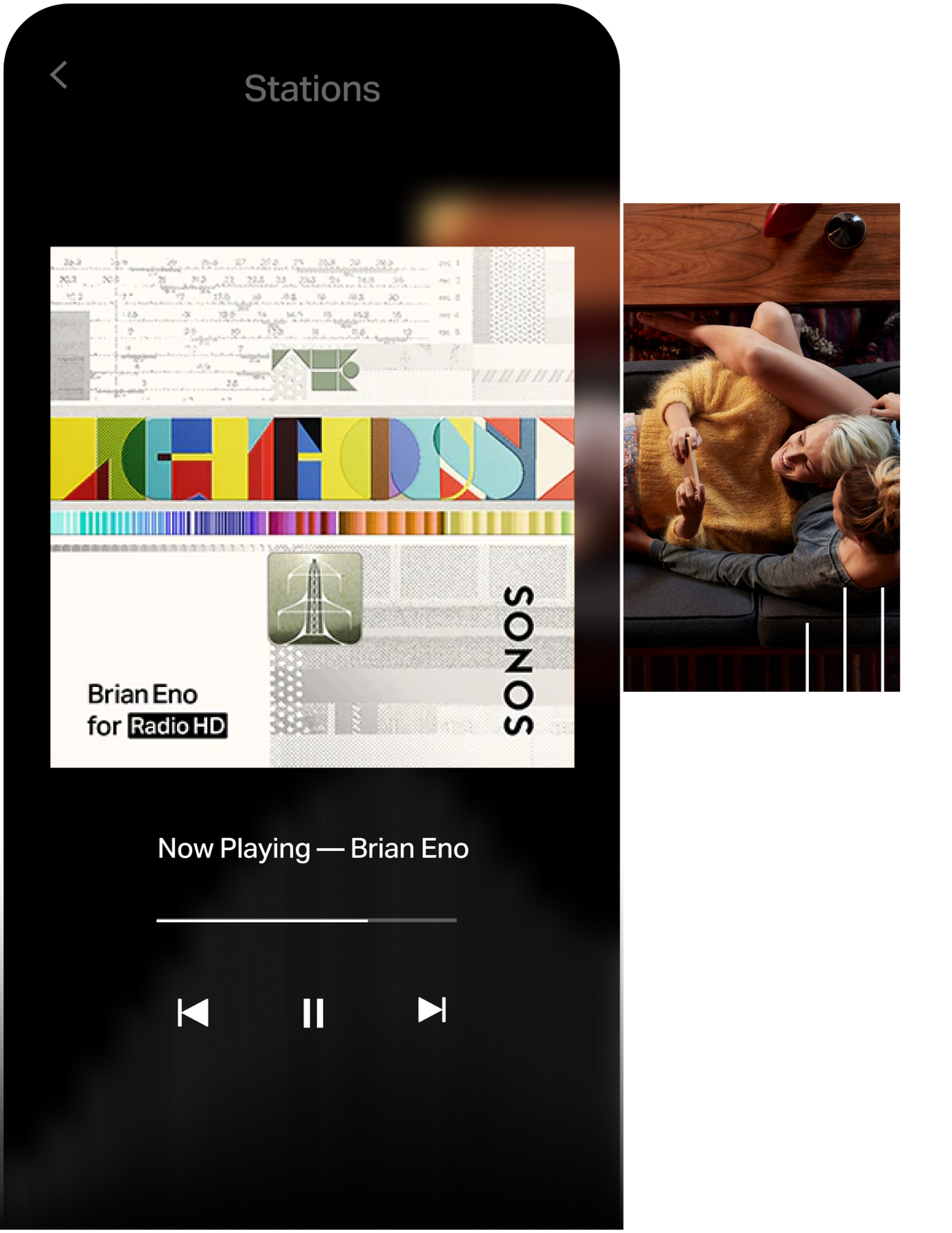 Brian Eno radio station phone collage