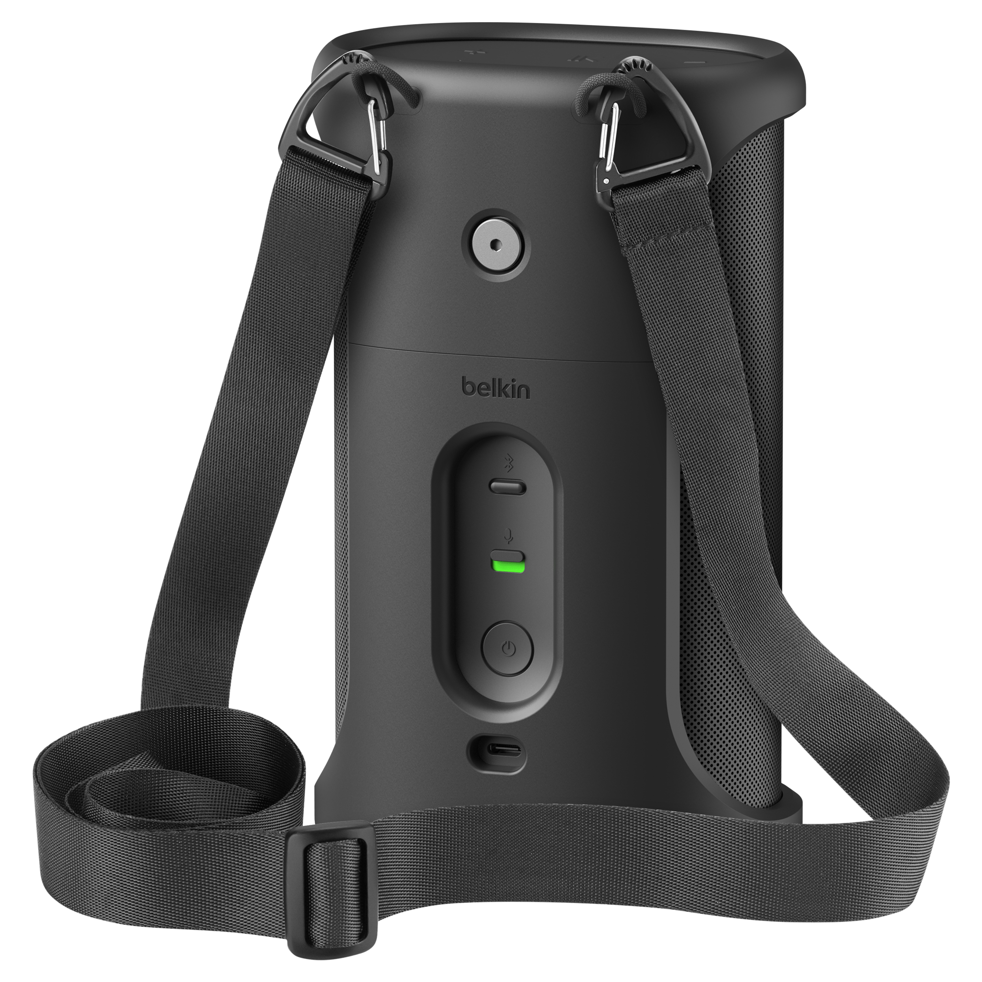Vista posteriore della custodia Belkin nera per Sonos Play