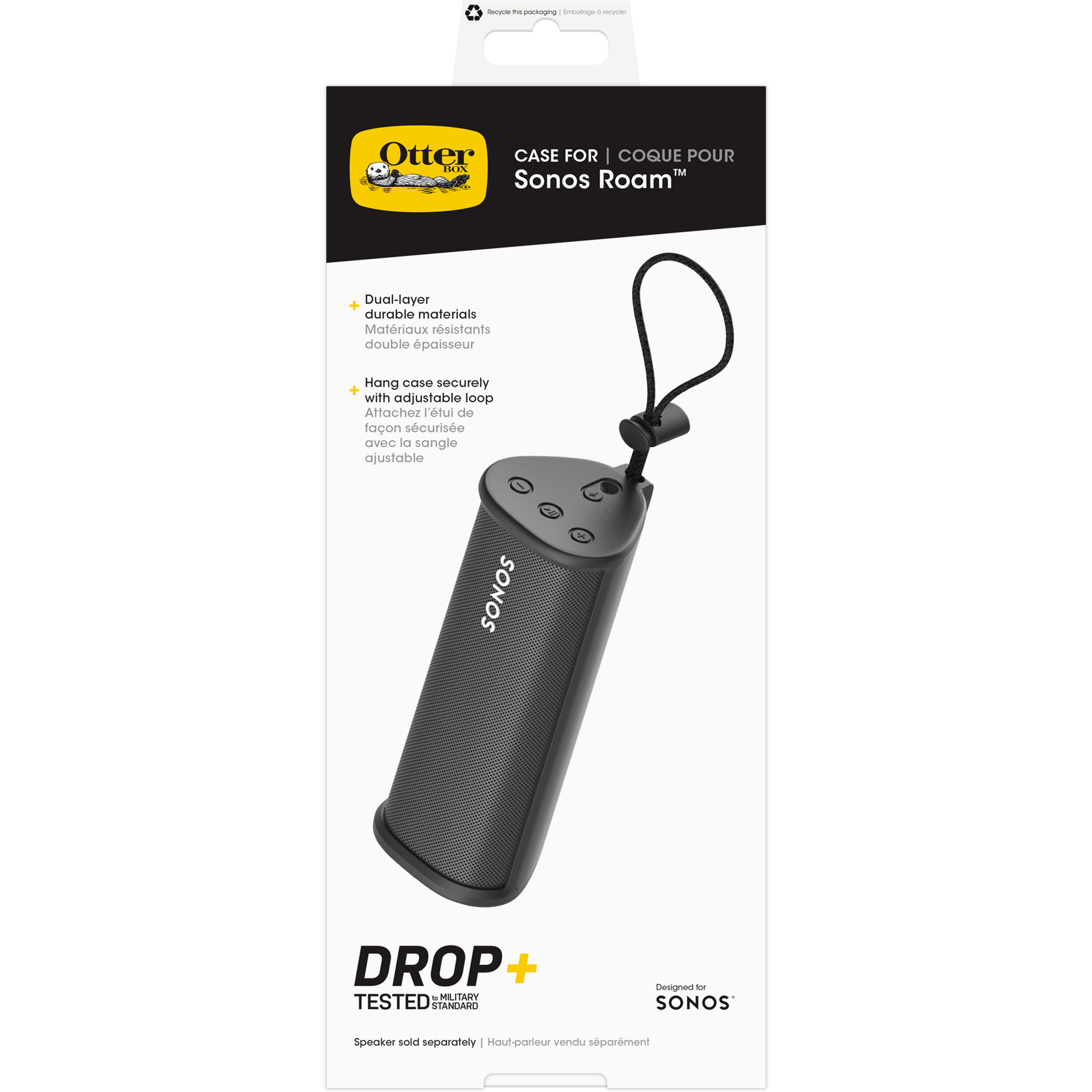 Image de l’emballage de l’étui Otterbox pour Sonos Roam noir