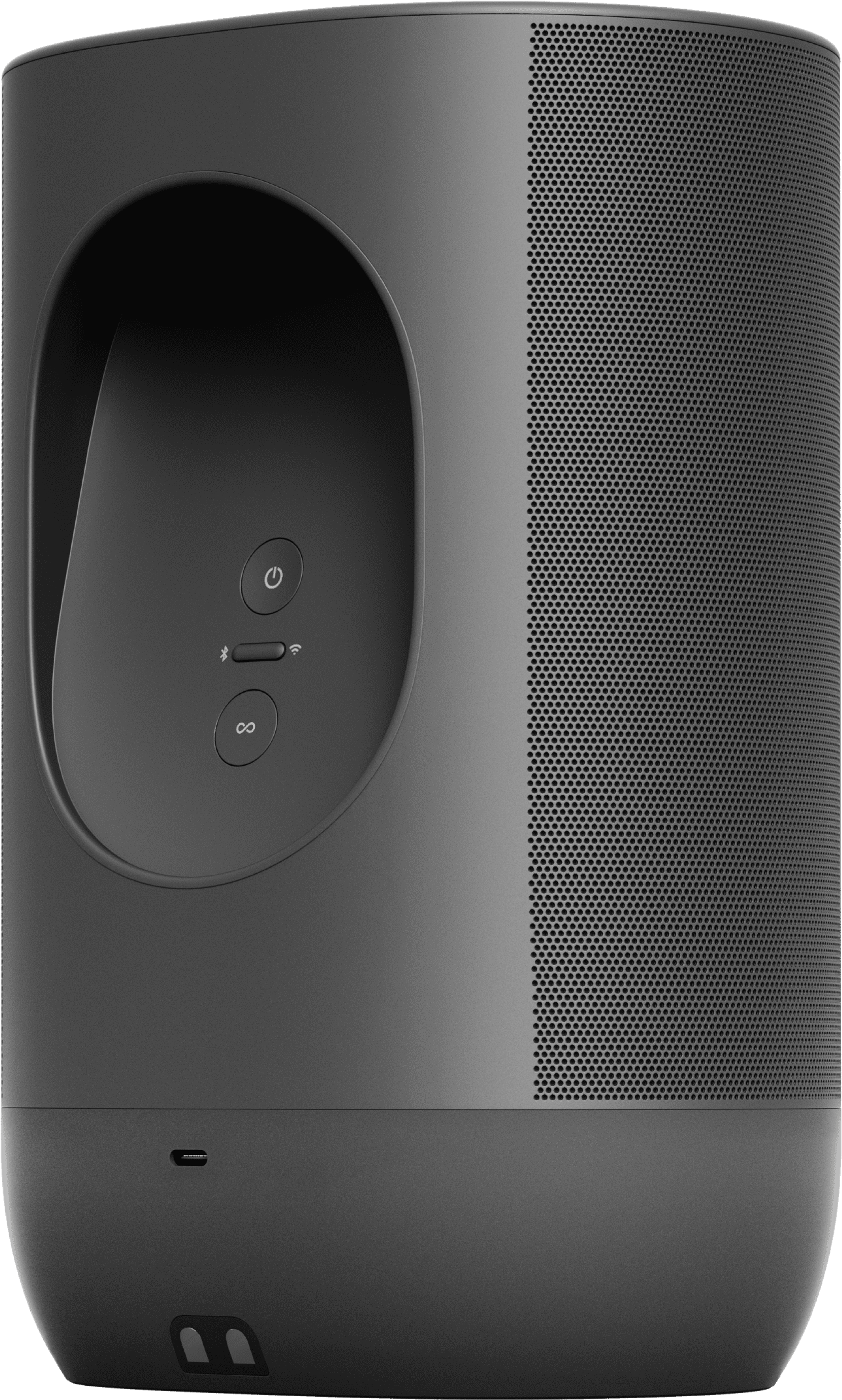 Sonos Arc、斜め背面（シャドーブラック）