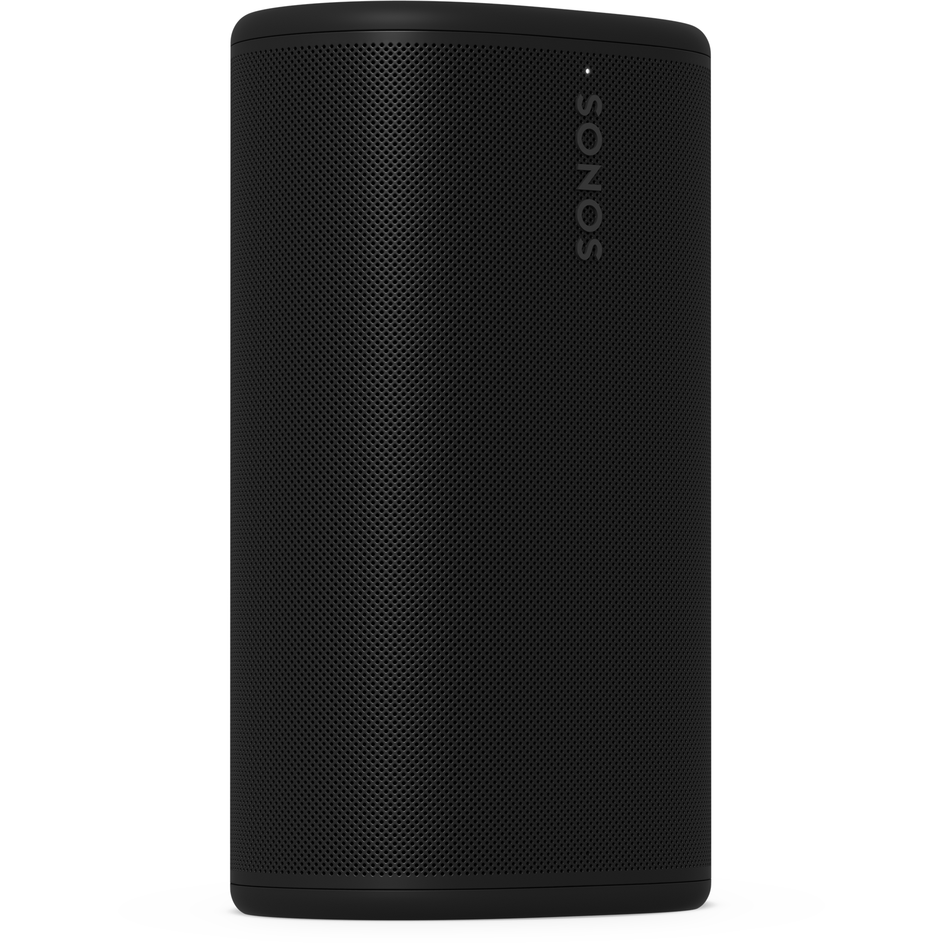 Vue avant d'un Sonos Play noir, tourné légèrement de biais