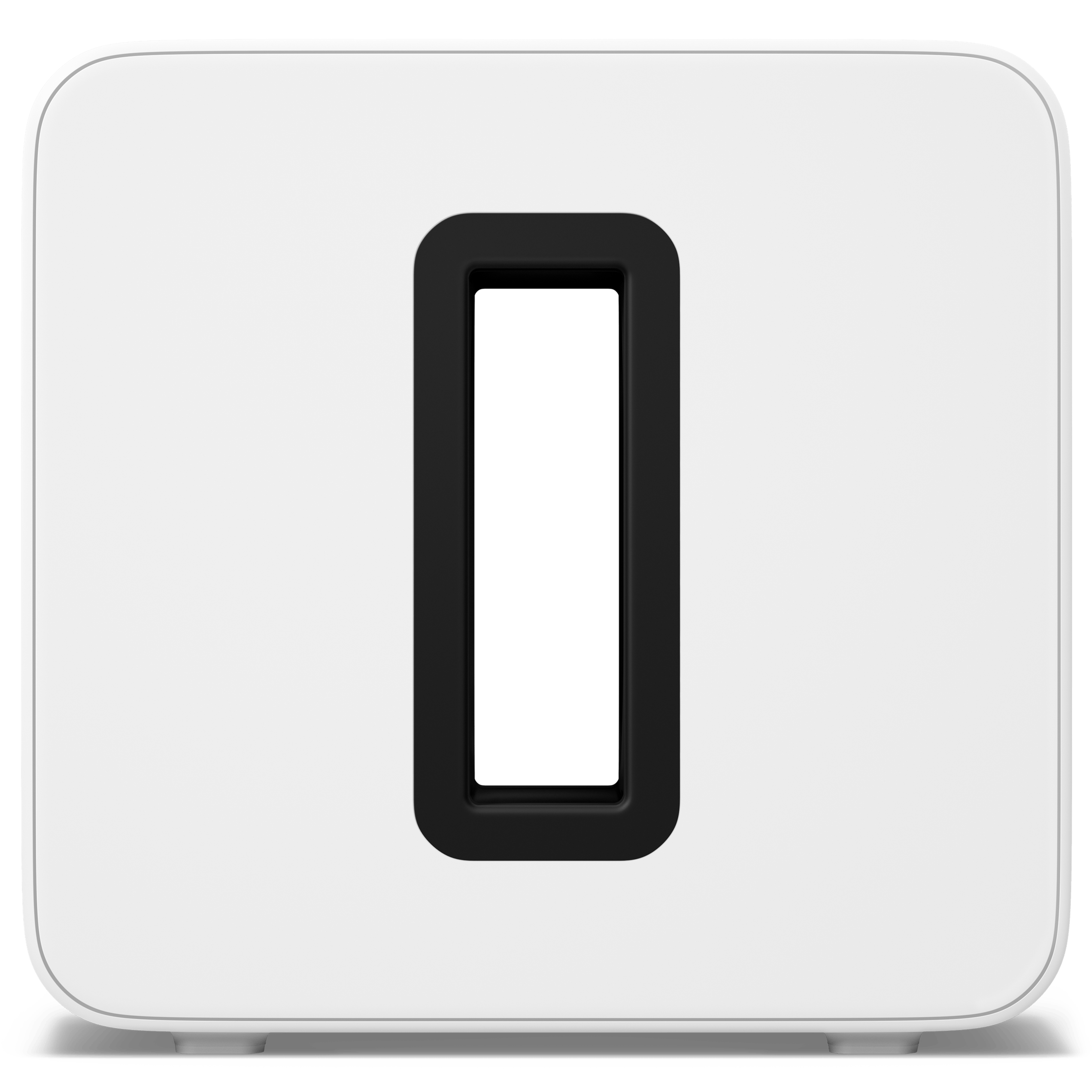 Rückansicht eines Sonos Sub 4 in Weiß