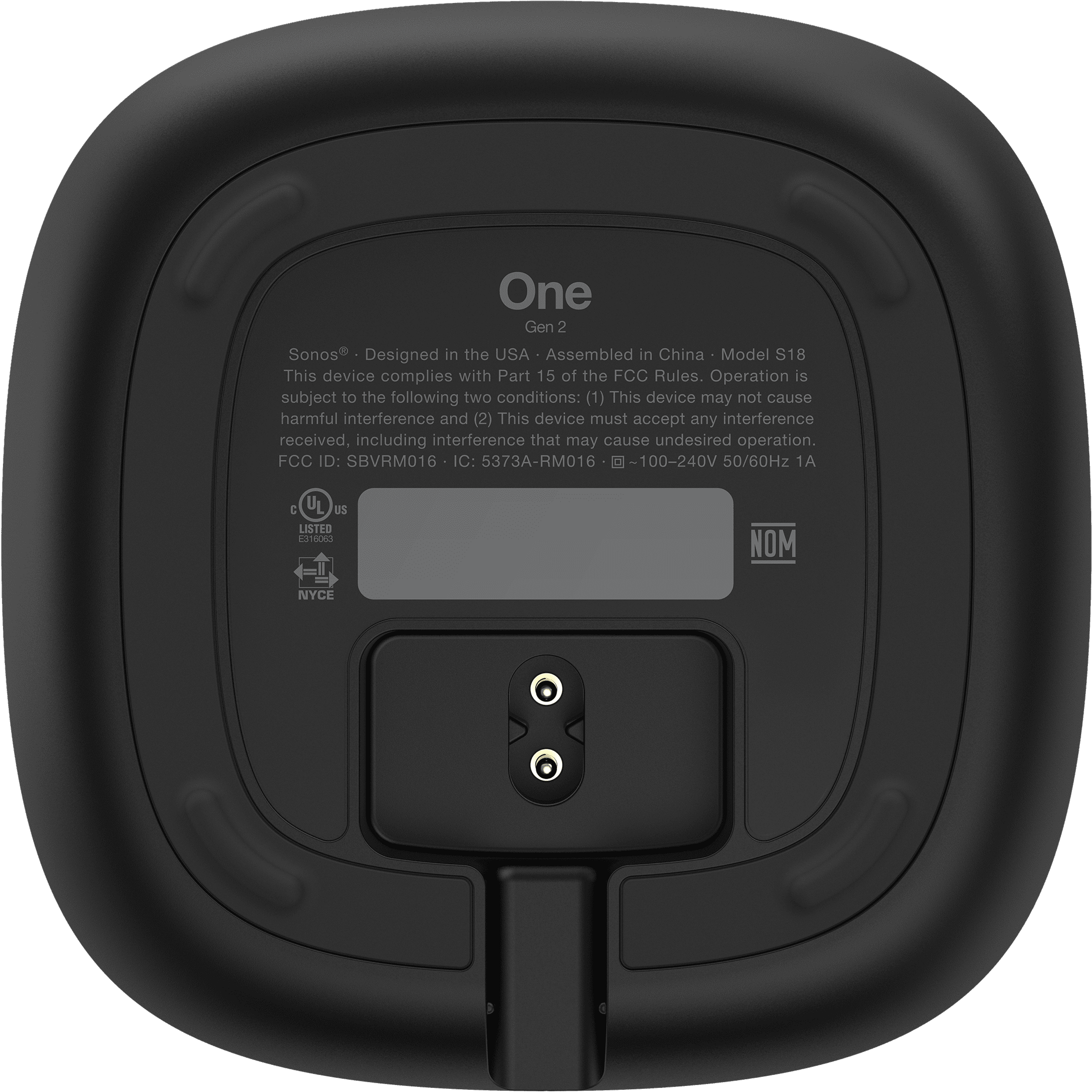 Sonos One noir - dessous