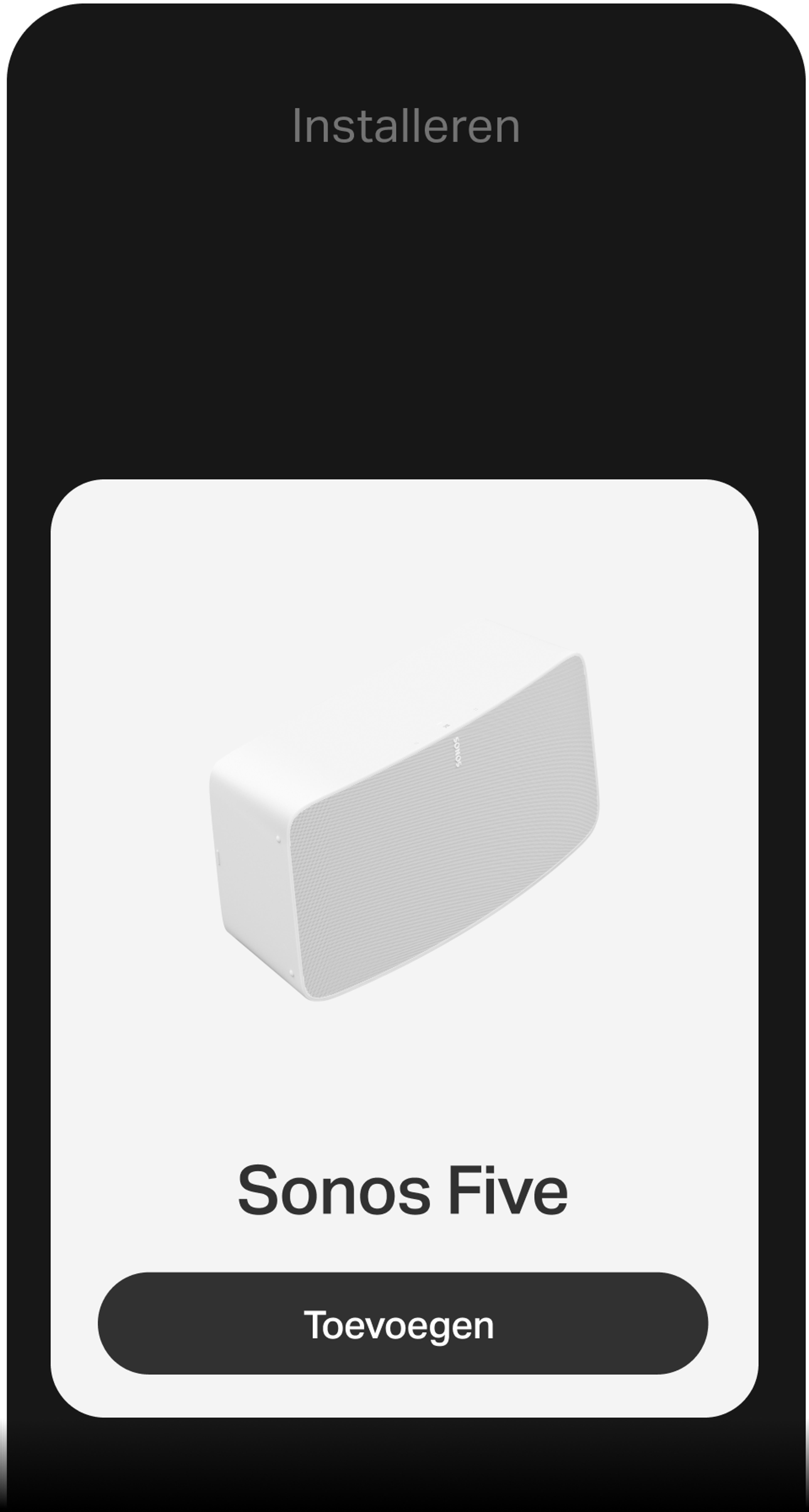 Smartphone die installatie via Sonos-app laat zien