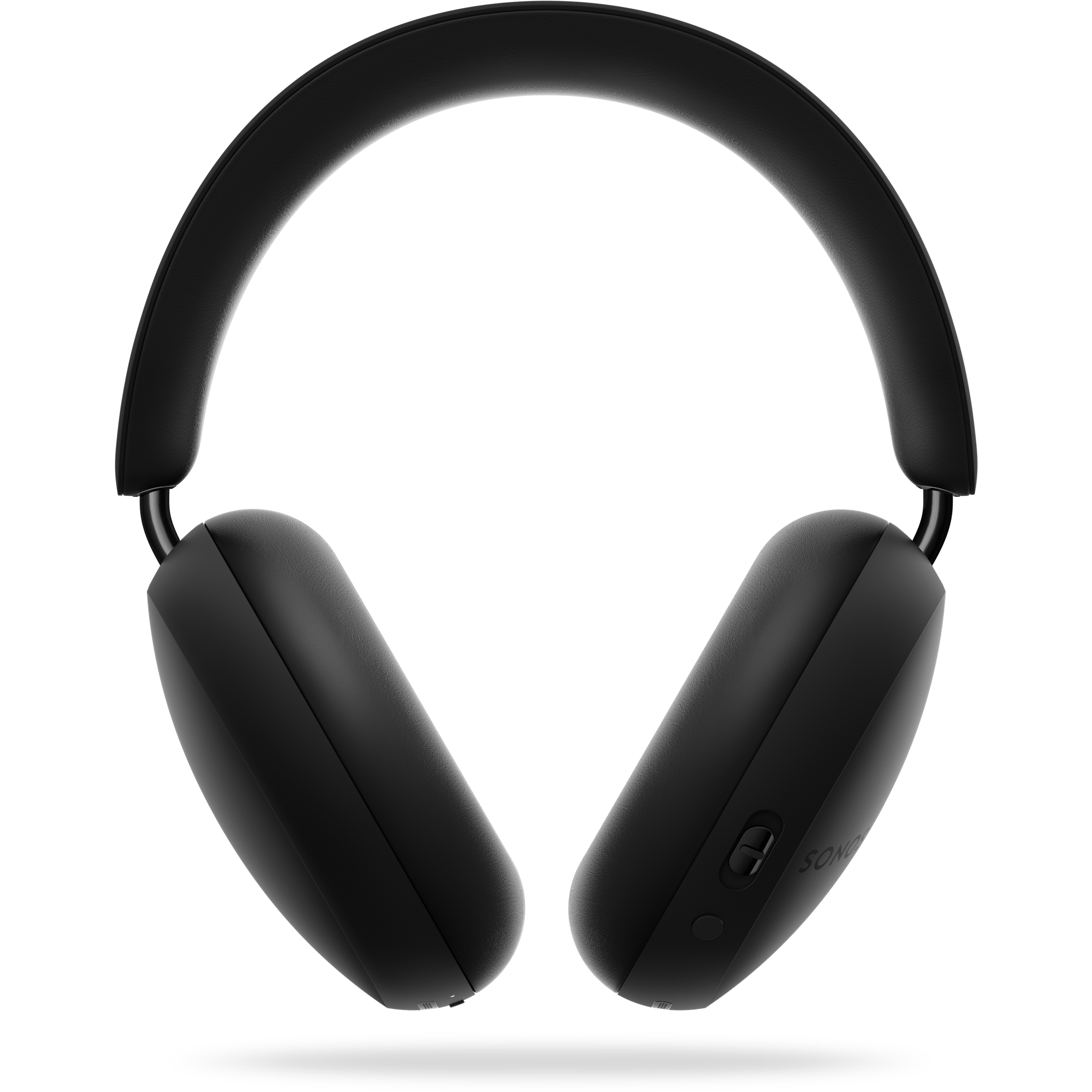 Słuchawki Sonos Ace w kolorze czarnym, nachylone do tyłu, nad cieniem