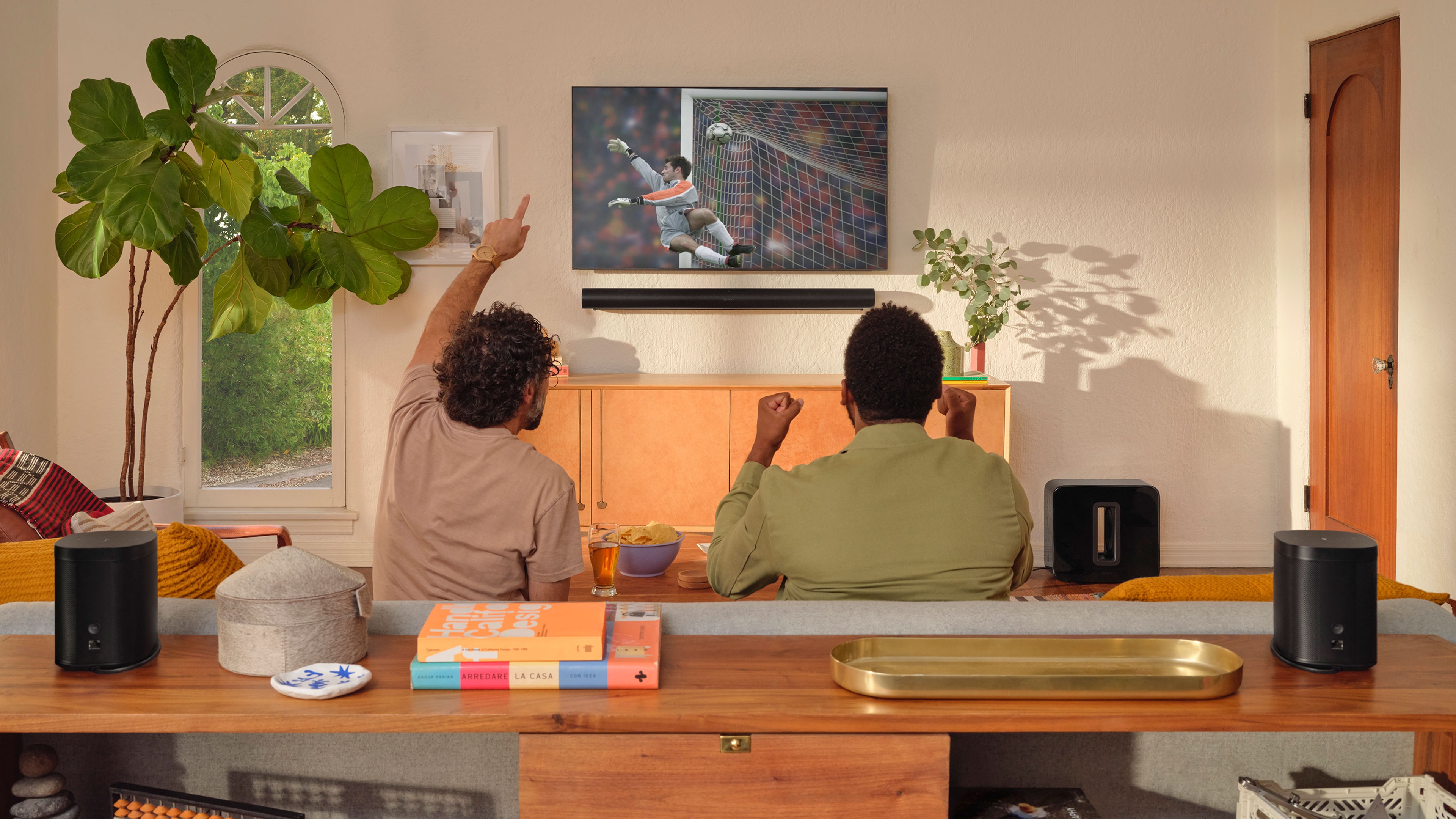 Two people watching tv