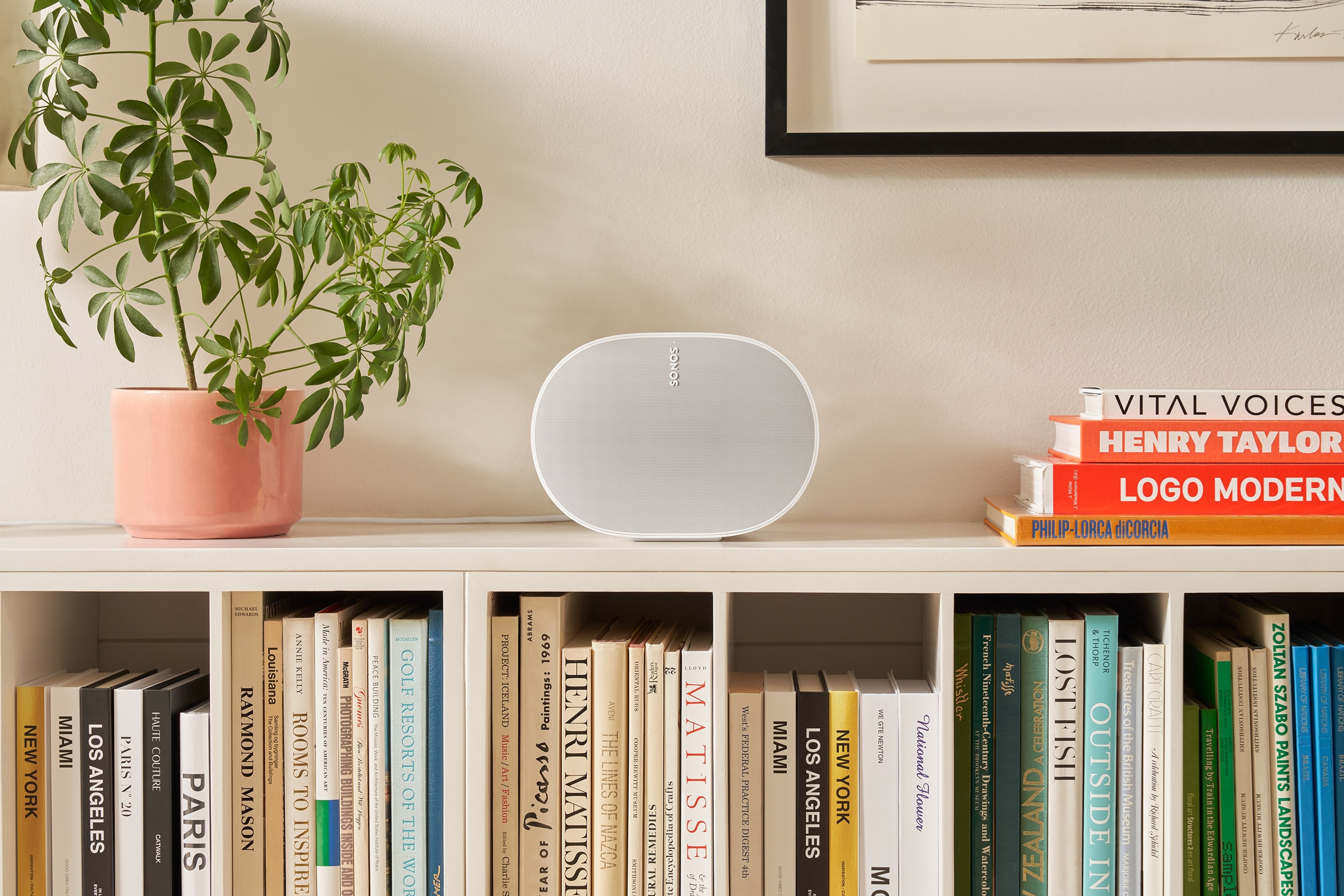 White Era 300 on top of a bookshelf
