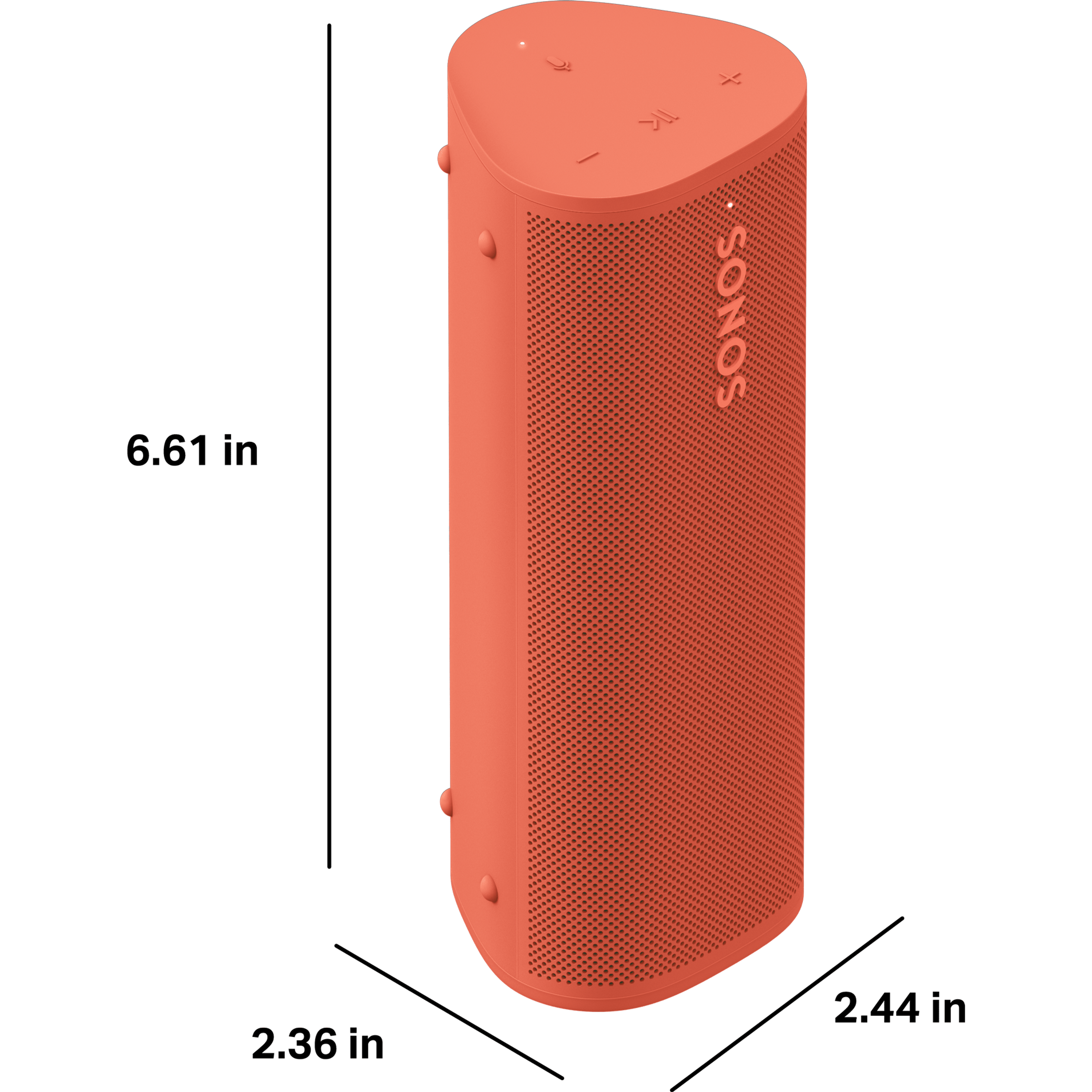 Roam 2 is 6.61 inches tall, 2.36 inches deep, and 2.44 inches wide