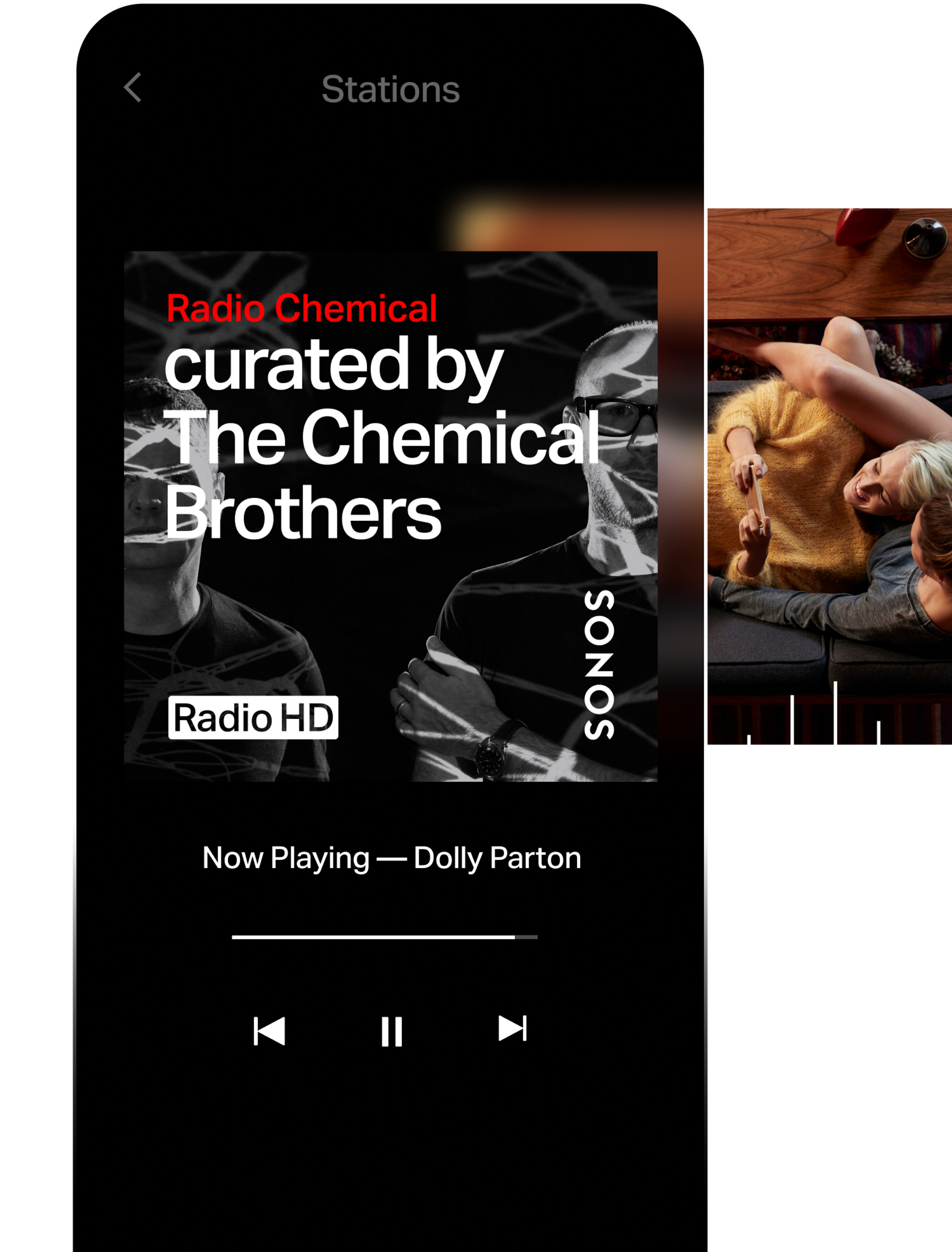 The Chemical Brothers radio station phone collage