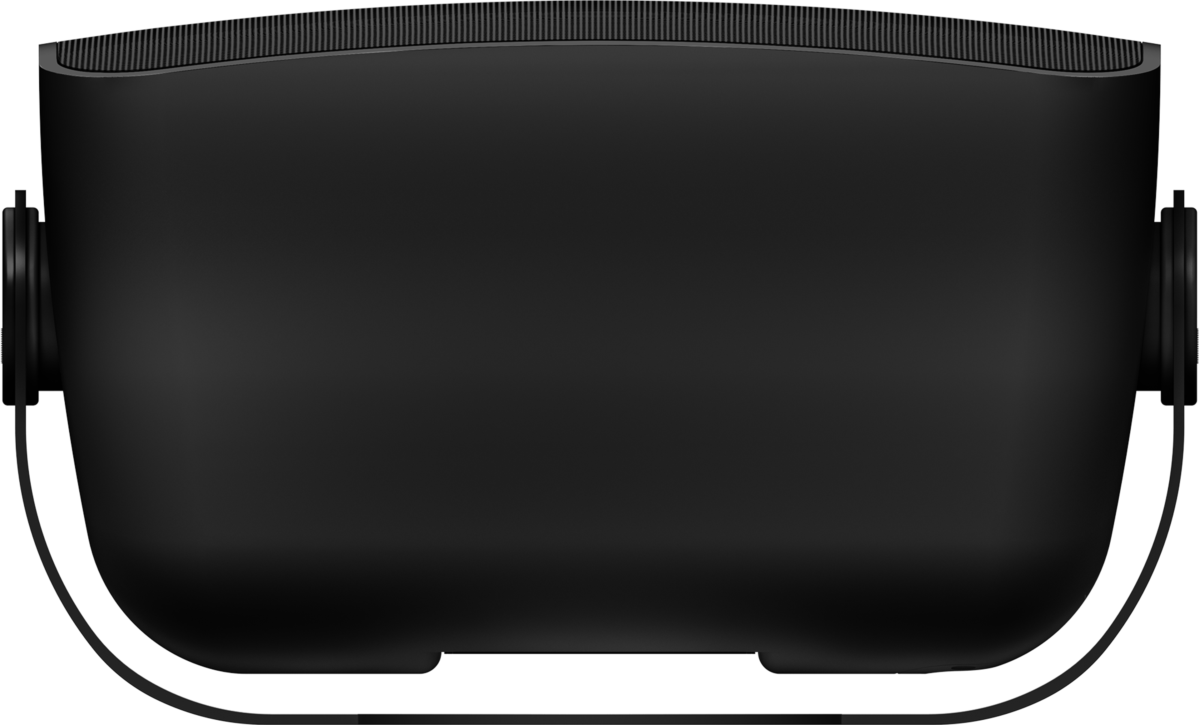 Top view of the black outdoor speaker