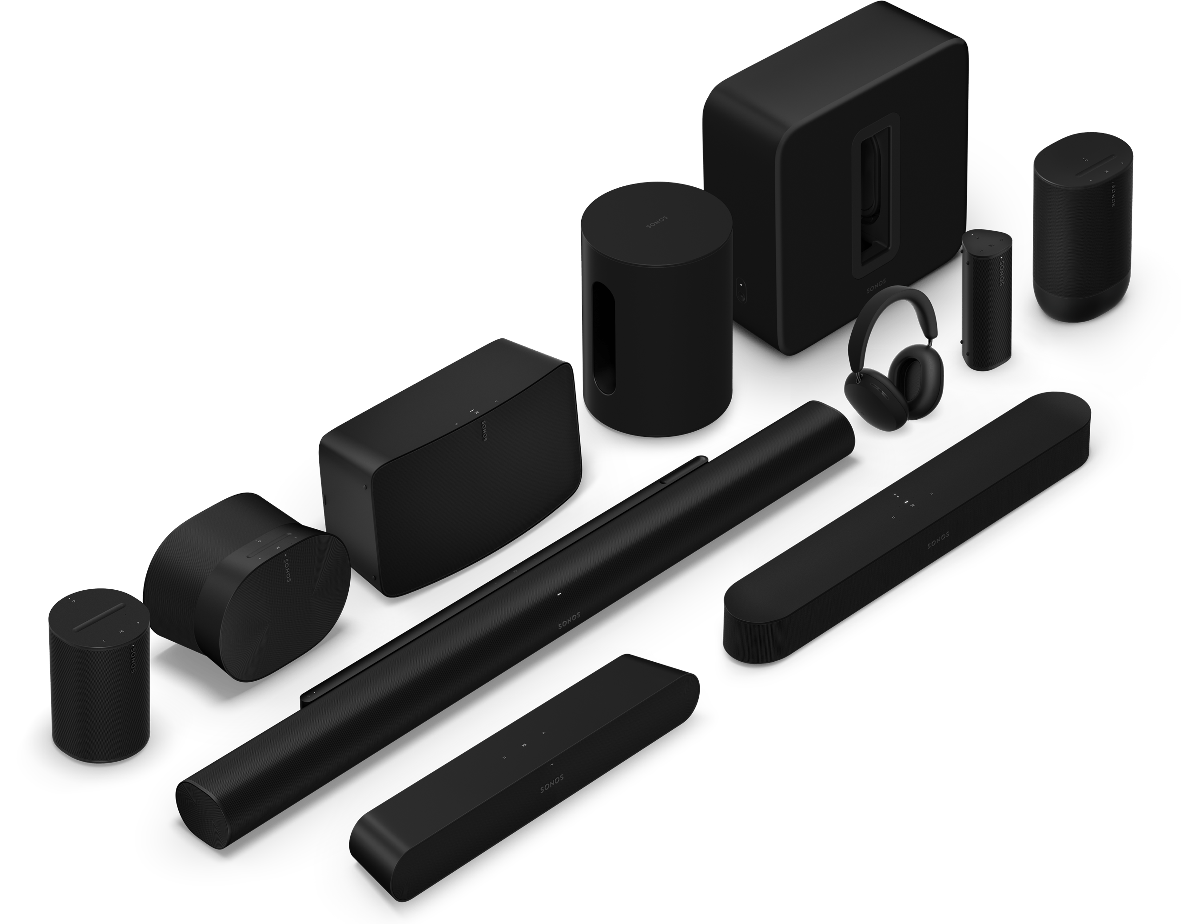 Sonos full core product line in black