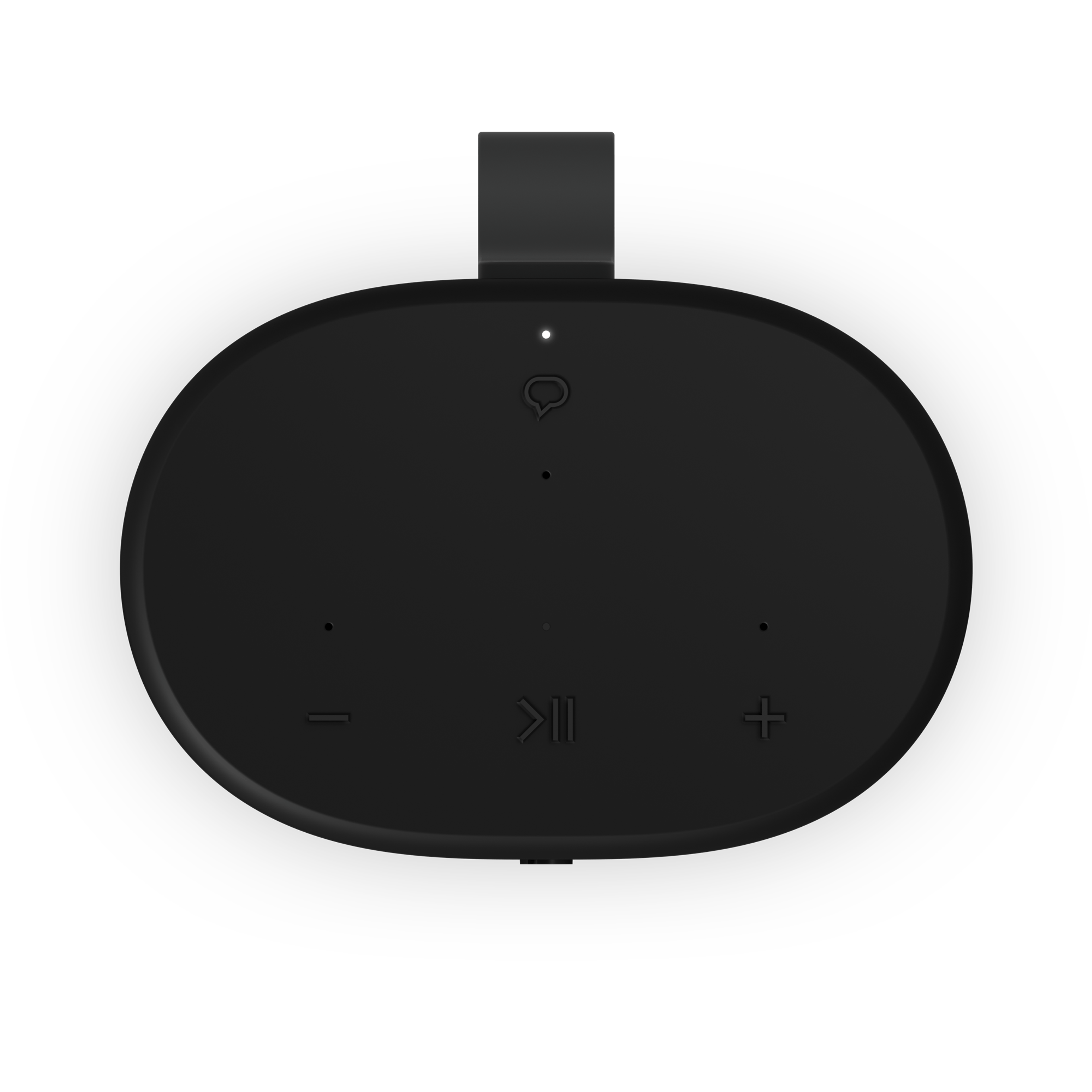 Vue du dessus et des commandes tactiles d'un Sonos Play noir