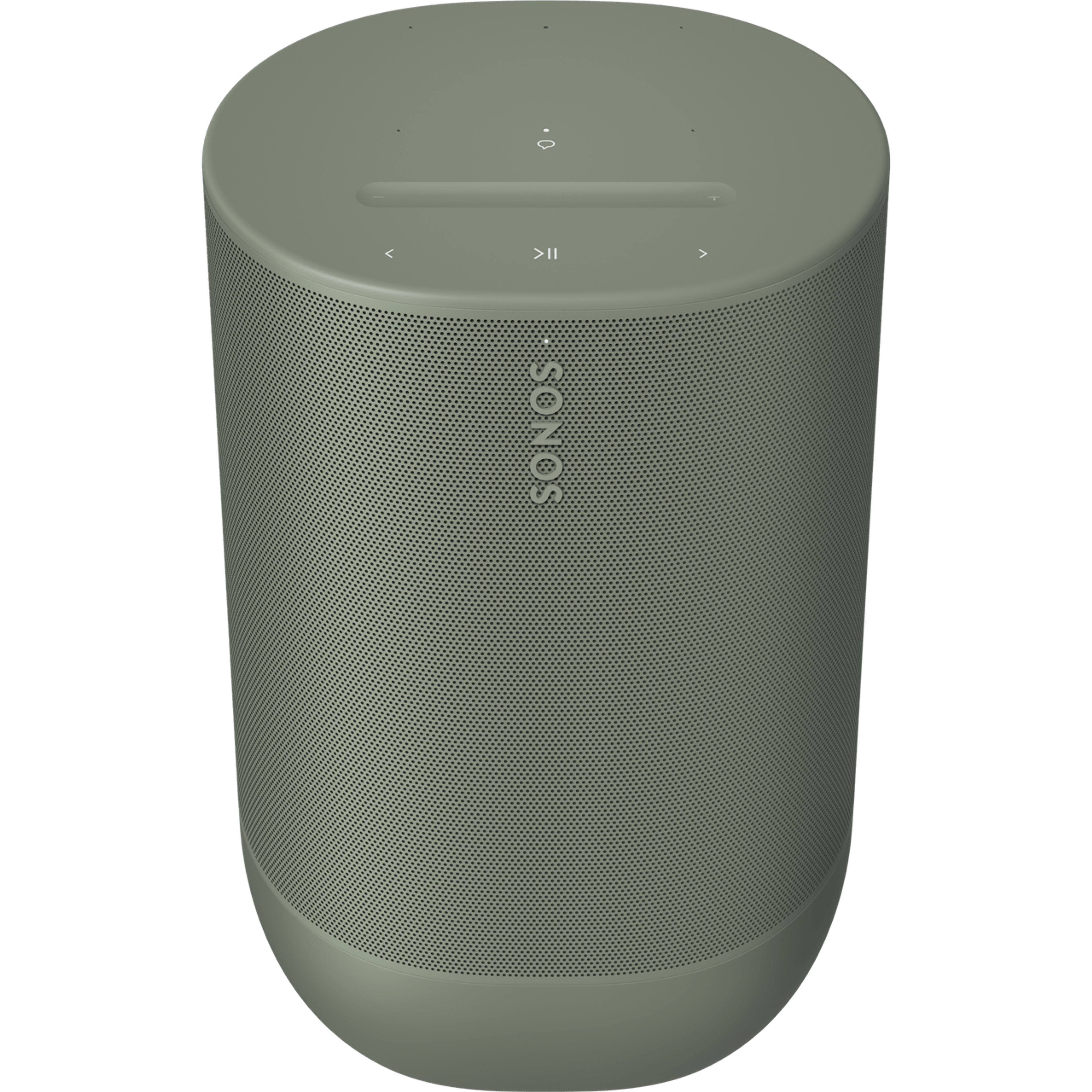 Widok przedniej części Sonos Move 2 w kolorze zielonym, przechylonego pod kątem