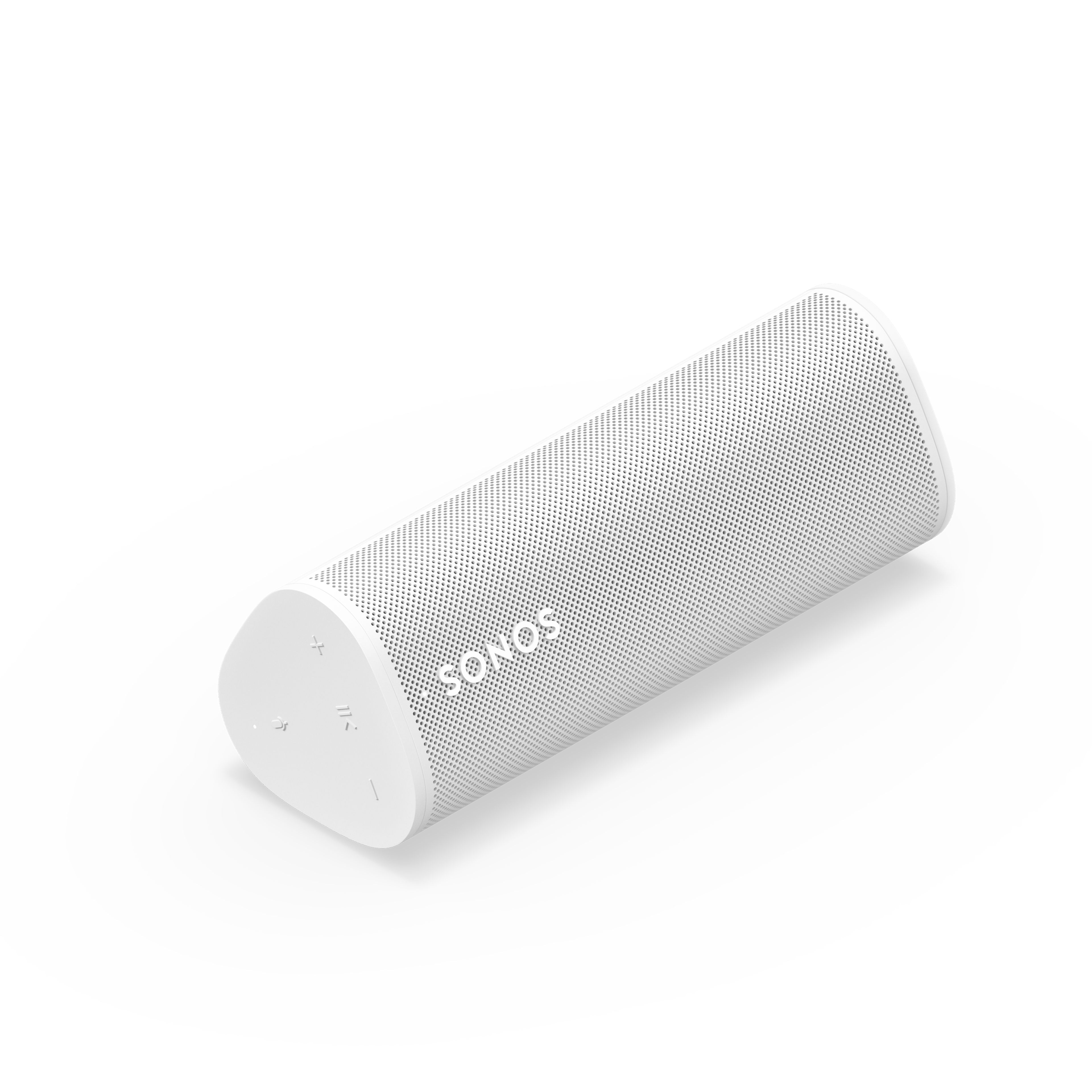 Horizontale Schrägansicht des Sonos Roam 2 in Weiß